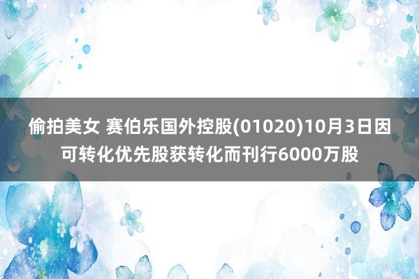 偷拍美女 赛伯乐国外控股(01020)10月3日因可转化优先股获转化而刊行6000万股