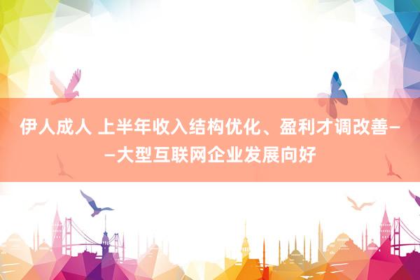 伊人成人 上半年收入结构优化、盈利才调改善——大型互联网企业发展向好