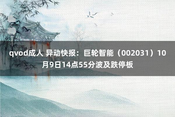 qvod成人 异动快报：巨轮智能（002031）10月9日14点55分波及跌停板