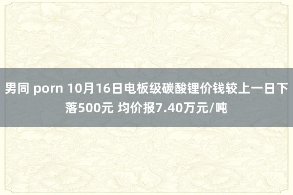 男同 porn 10月16日电板级碳酸锂价钱较上一日下落500元 均价报7.40万元/吨