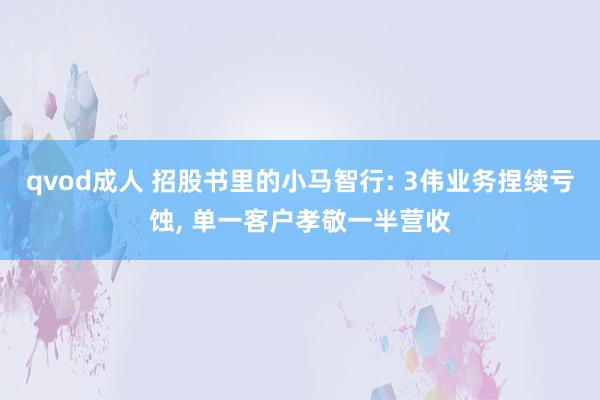 qvod成人 招股书里的小马智行: 3伟业务捏续亏蚀， 单一客户孝敬一半营收