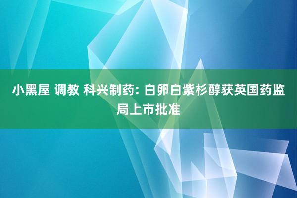 小黑屋 调教 科兴制药: 白卵白紫杉醇获英国药监局上市批准