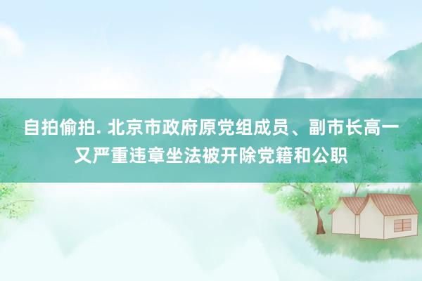 自拍偷拍. 北京市政府原党组成员、副市长高一又严重违章坐法被开除党籍和公职