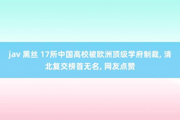 jav 黑丝 17所中国高校被欧洲顶级学府制裁， 清北复交榜首无名， 网友点赞