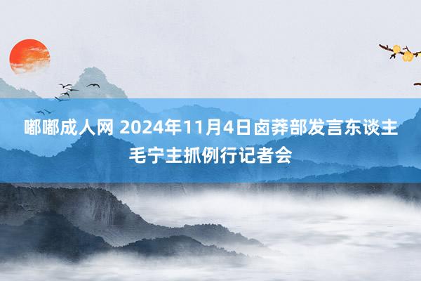 嘟嘟成人网 2024年11月4日卤莽部发言东谈主毛宁主抓例行记者会