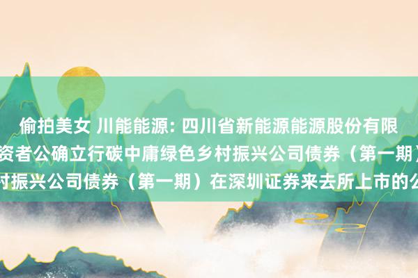 偷拍美女 川能能源: 四川省新能源能源股份有限公司2024年面向专科投资者公确立行碳中庸绿色乡村振兴公司债券（第一期）在深圳证券来去所上市的公告