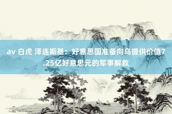 av 白虎 泽连斯基：好意思国准备向乌提供价值7.25亿好意思元的军事解救