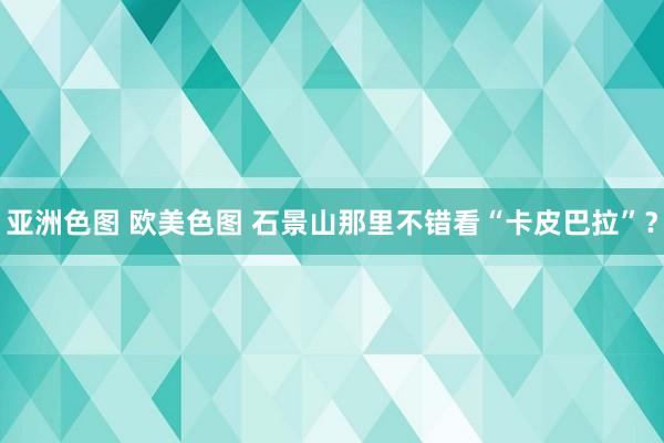 亚洲色图 欧美色图 石景山那里不错看“卡皮巴拉”？