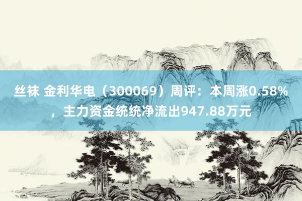 丝袜 金利华电（300069）周评：本周涨0.58%，主力资金统统净流出947.88万元