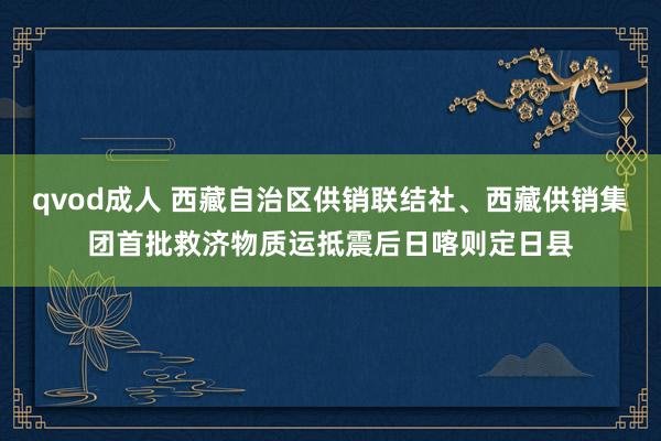 qvod成人 西藏自治区供销联结社、西藏供销集团首批救济物质运抵震后日喀则定日县